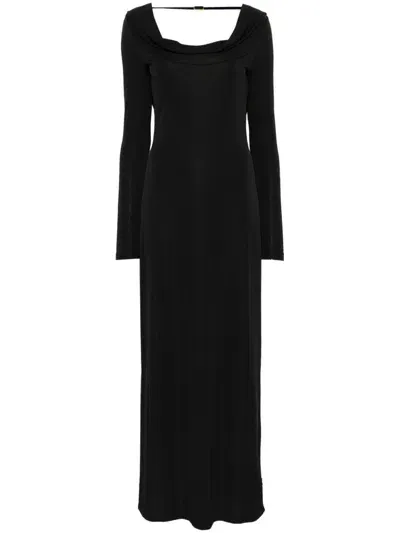 Twinset Draped Maxi Dress In Black