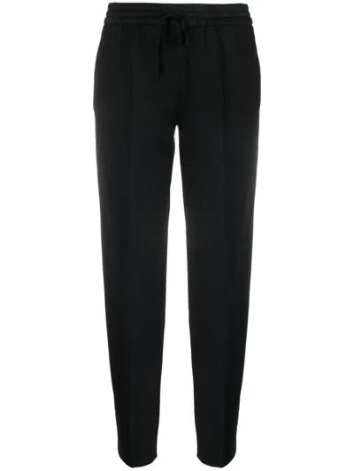 Twinset Drawstring-waits Straight-leg Trousers In Black