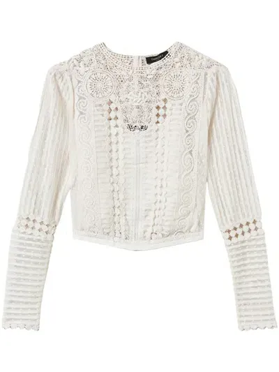 Twinset Embroidered Blouse In Neutrals