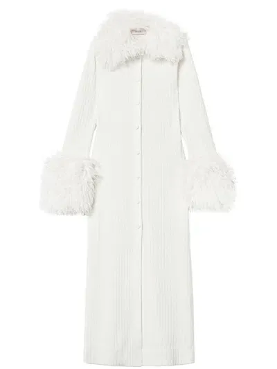 Twinset Faux-fur Cardi Dress In White