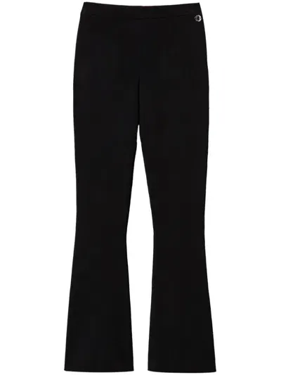 Twinset Flared Knitted Trousers In Black