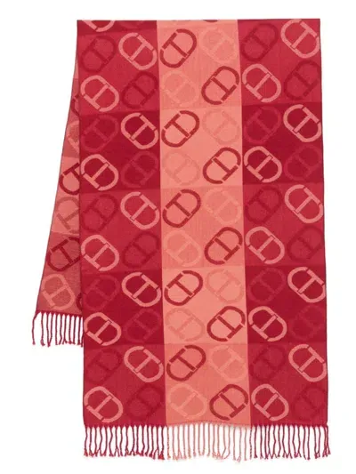 Twinset Jacquard-oval T Scarf In Pink