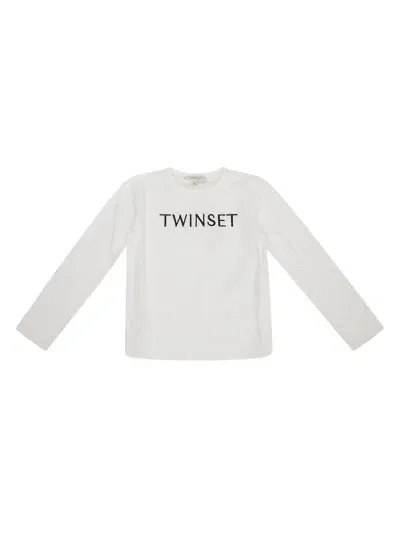 Twinset Kids' Logo T-shirt In White