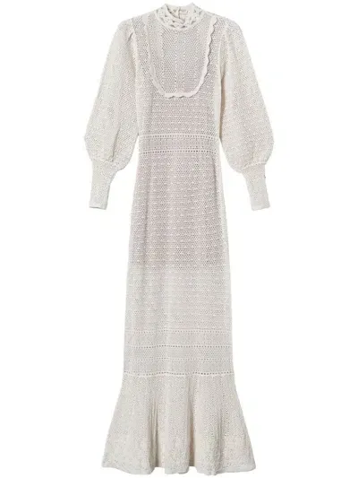 Twinset Knitted Maxi Dress In 白色