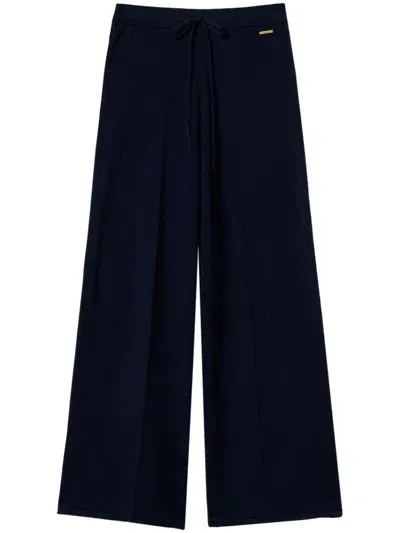 Twinset Knitted Palazzo Pants In Black