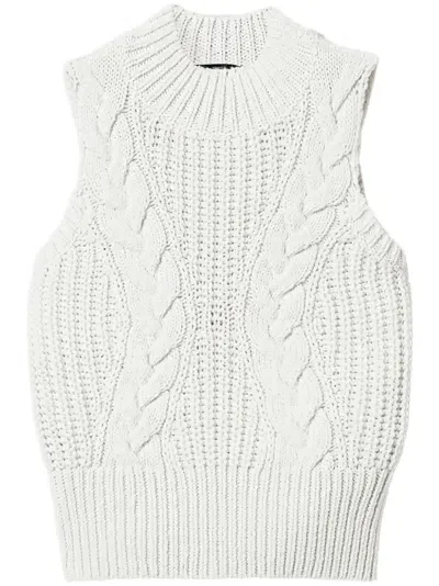 Twinset Knitted Vest In White