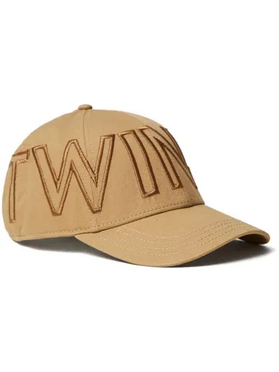 Twinset Logo Cap In Neutrals