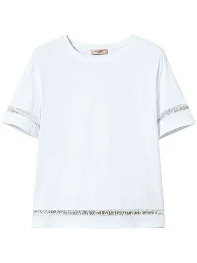 Twinset Logo-embroidered T-shirt In White