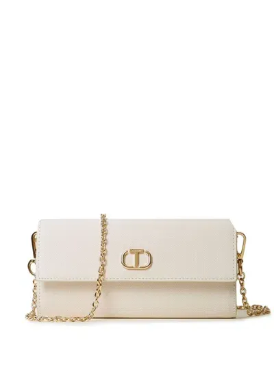 Twinset Logo Plaque Purse In Neutrals