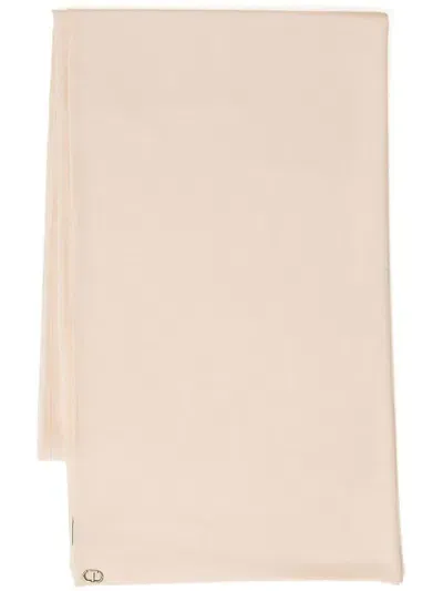 Twinset Logo-plaque Scarf In Nude