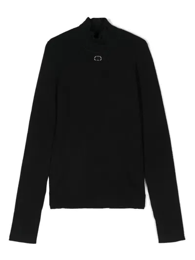 Twinset Kids' Logo-plaque Sweater In Black