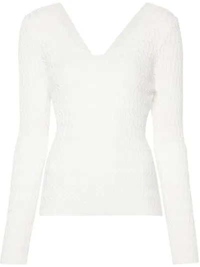 Twinset Logo-plaque Sweater In White