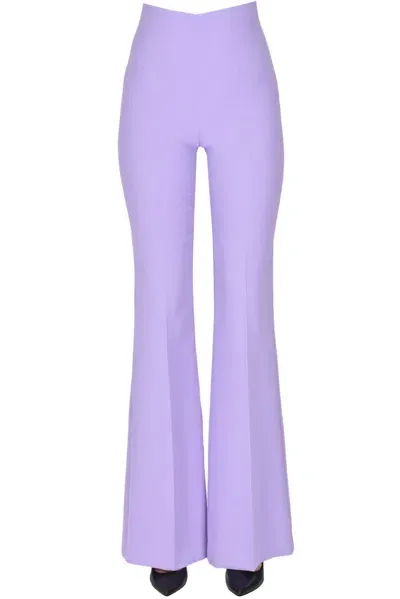 Twinset Milano Flared Leg Trosuers In Lilac