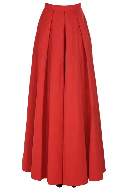 Twinset Milano Stuctured Long Skirt In Red