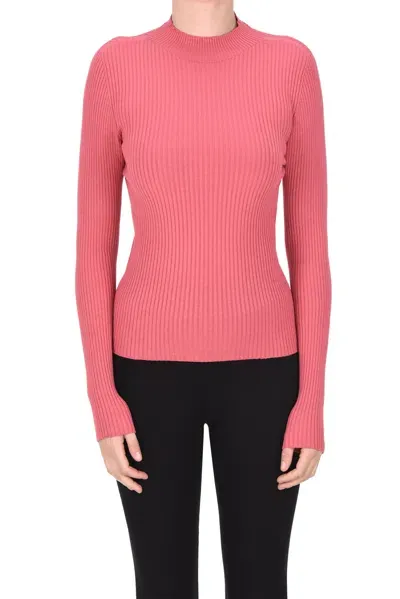 Twinset Milano Turtleneck Pullover In Dark Pink