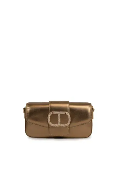 Twinset Mini Amie Bag In Leather In Oro