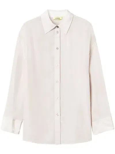 Twinset Myfo Satin Shirt In Neutrals