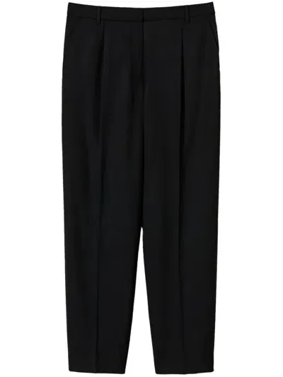 Twinset Pleat-detail Straight-leg Trousers In Black