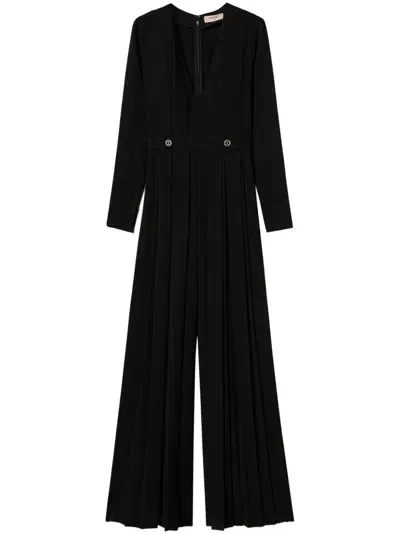 Twinset Pleated Jumpsuit In Black