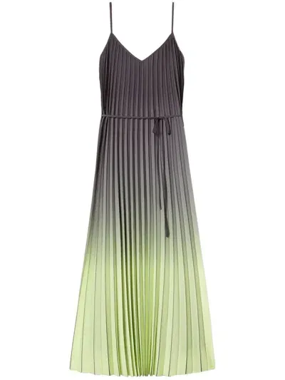 Twinset Pleated Midi Dress In Green