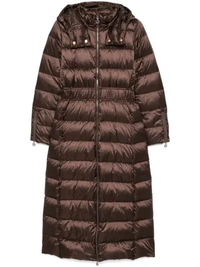 Twinset Quilted Coat In Brown