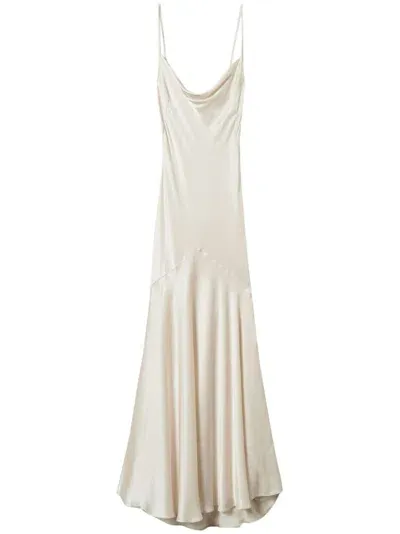 Twinset Satin-weave Dress In Neutrals