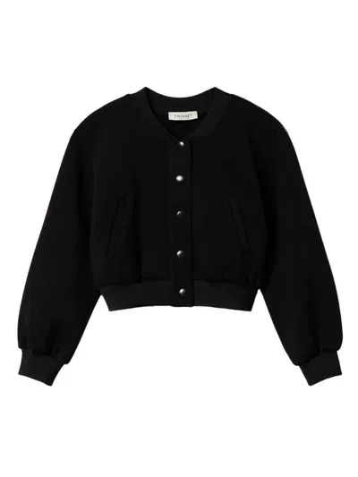 Twinset Kids' Scuba Bomber Jacket In Black