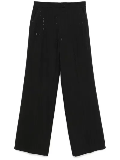 Twinset Sequin-detailing Trousers In Black