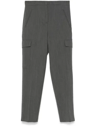 Twinset Straight-leg Cargo Pants In Grey