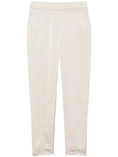 Twinset Straight-leg Satin Trousers In 白色