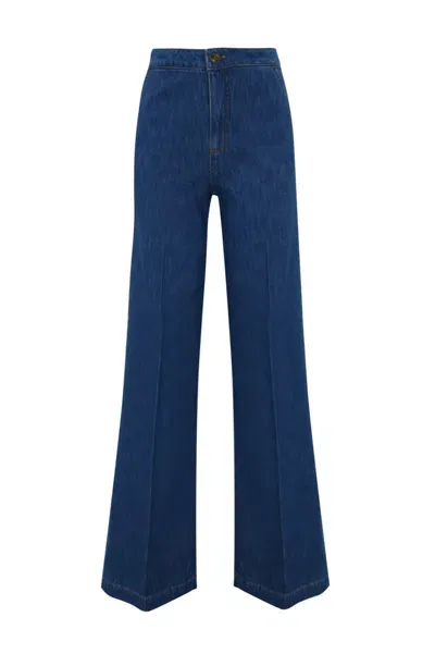 Twinset Tailored Wide Leg Denim Trousers