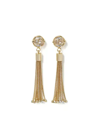 Twinset Tassel Oval T Earrings In Gold