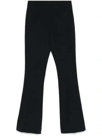 Twinset Twin-set Black Bootcut Trousers With Logo