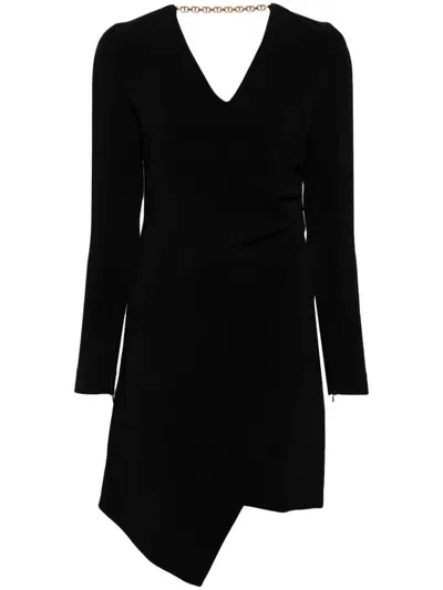 Twinset Twin-set Black Crepe V-neck Dress