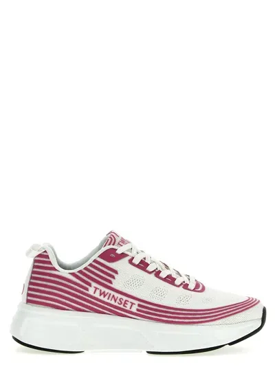 Twinset Stretch Knit Sneakers In Multicolour