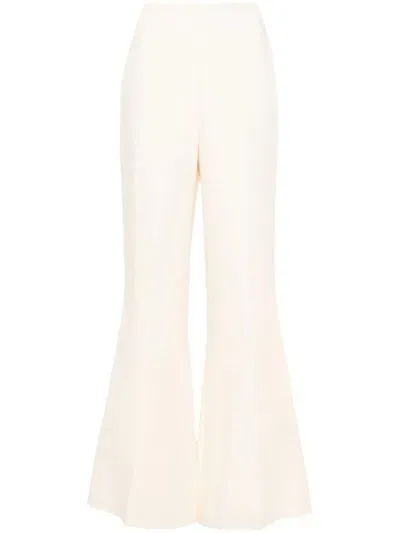 Twinset Pressed-crease Flared Trousers In Beige