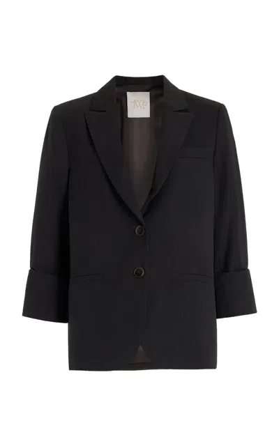 Twp Boyfriend Wool Blazer In Dark Grey