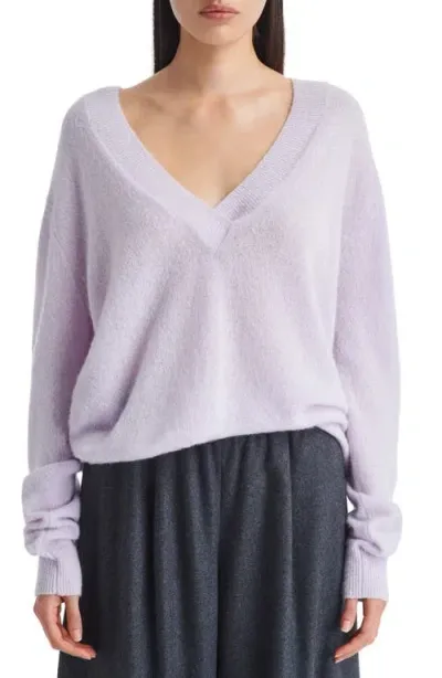 Twp Cashmere Blend V-neck Sweater In Lilac Tint