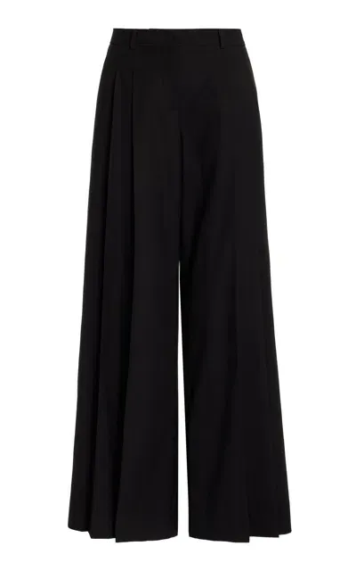 Twp Didi Pleated Wool Wide-leg Pants In Black