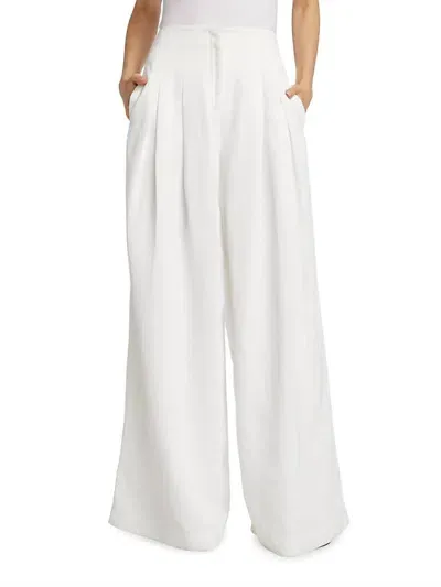 Twp Drew Viscose And Linen Wide-leg Pants In White