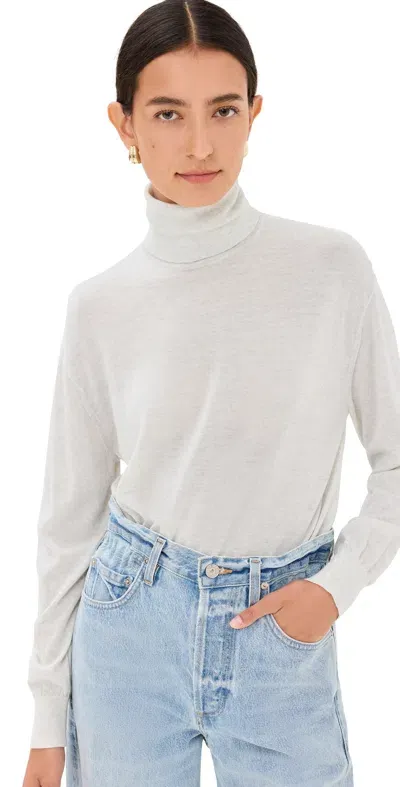 Twp Easy Turtleneck White Heather Grey