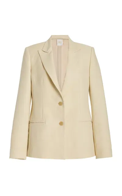 Twp Husband Linen-cotton Blazer In Yellow