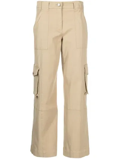 Twp Multi-pocket Straight Trousers In Neutrals