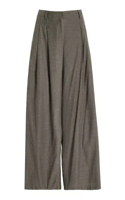 Twp New Didi Mid-rise Wide-leg Pants In Taupe