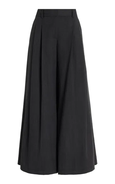 Twp New Didi Mid-rise Wool-twill Wide-leg Pants In Dark Grey