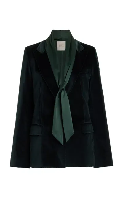 Twp New Husband Velvet Blazer In Green