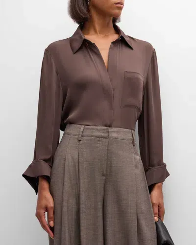 Twp New Morning After Silk Shirt In Chocolate Torte