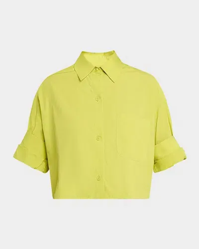 Twp Next Ex Cropped Button-front Shirt In Apple Green