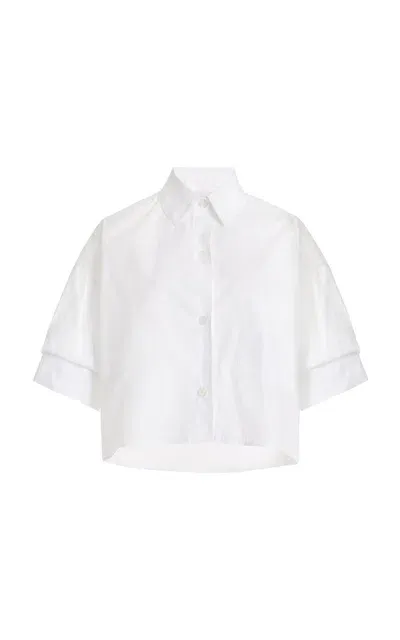 Twp Next Ex Cropped Cotton Shirt In White