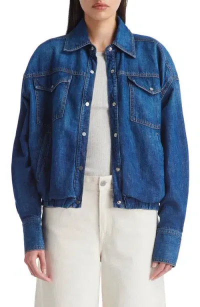 Twp Snap Denim Jacket In Dark Wash